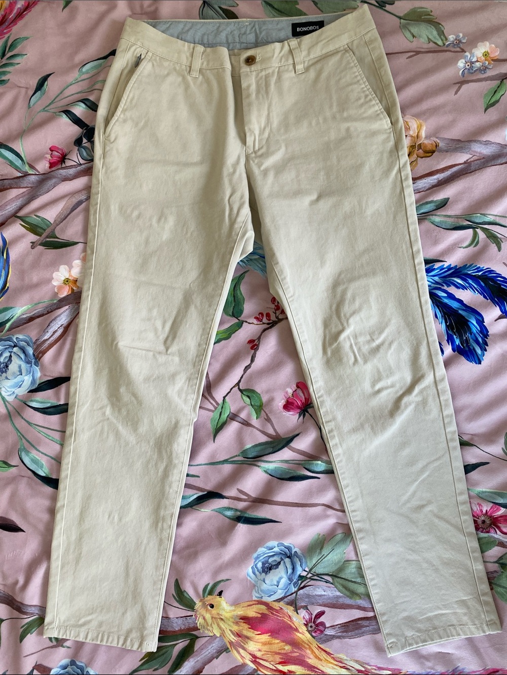 Bonobos Light Beige Slim Taper Chinos, W30 L28
